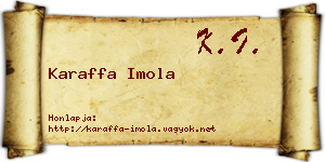 Karaffa Imola névjegykártya